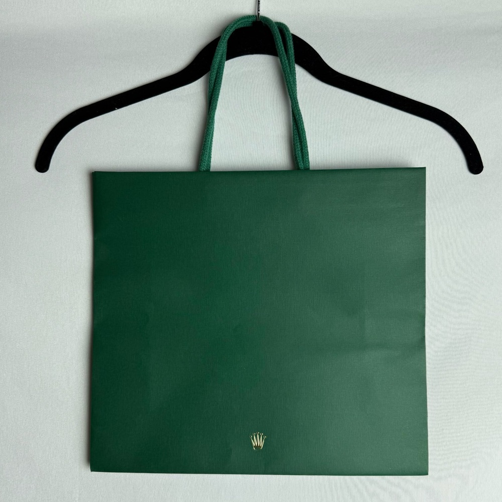 rolex gift bag in green